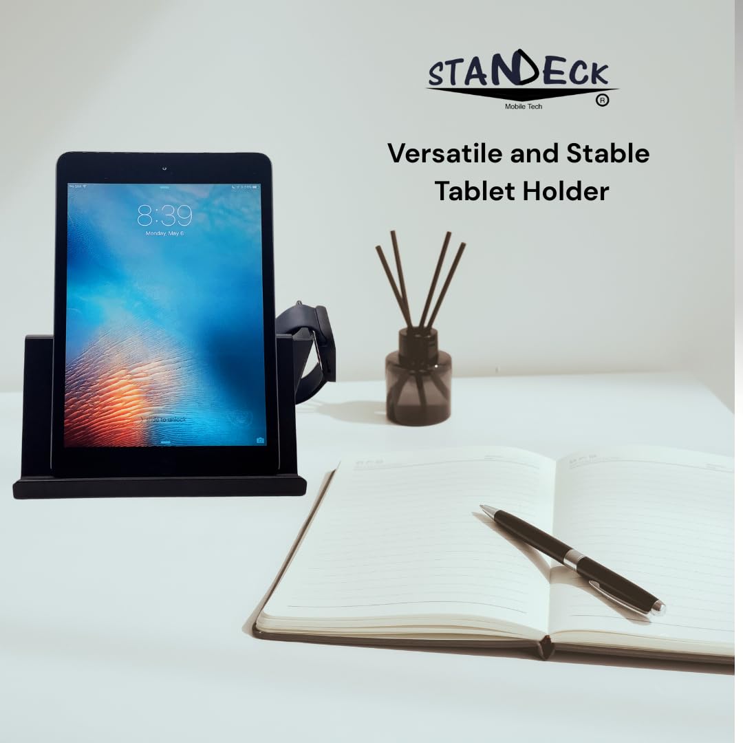 STANDECK 2-Pack Cell Phone Stand and Tablet Holder with Sound Bouncer Wing + Watch Mo. Turntable sold separately.