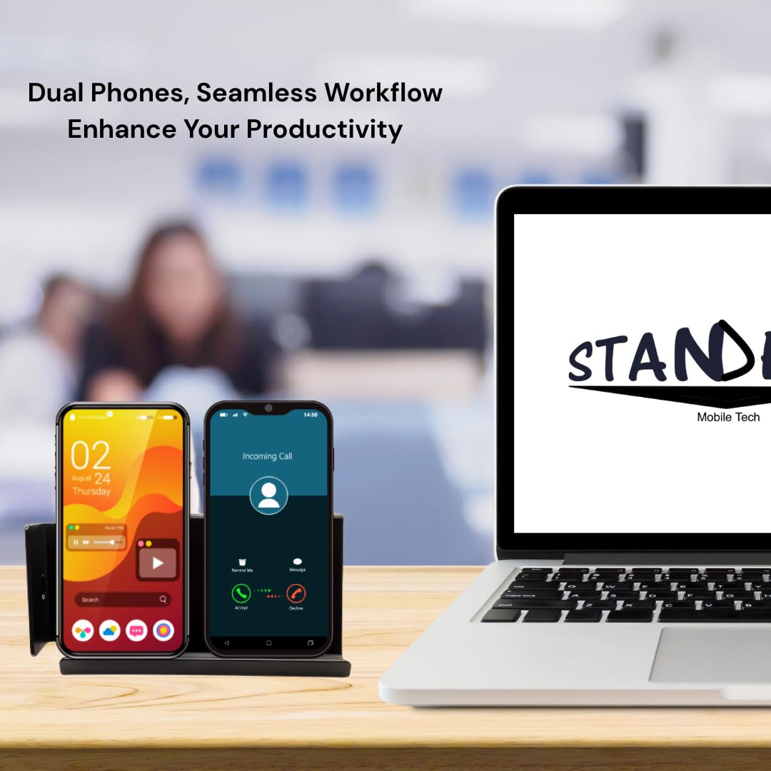 STANDECK 2-Pack Cell Phone Stand and Tablet Holder with Sound Bouncer Wing + Watch Mo. Turntable sold separately.