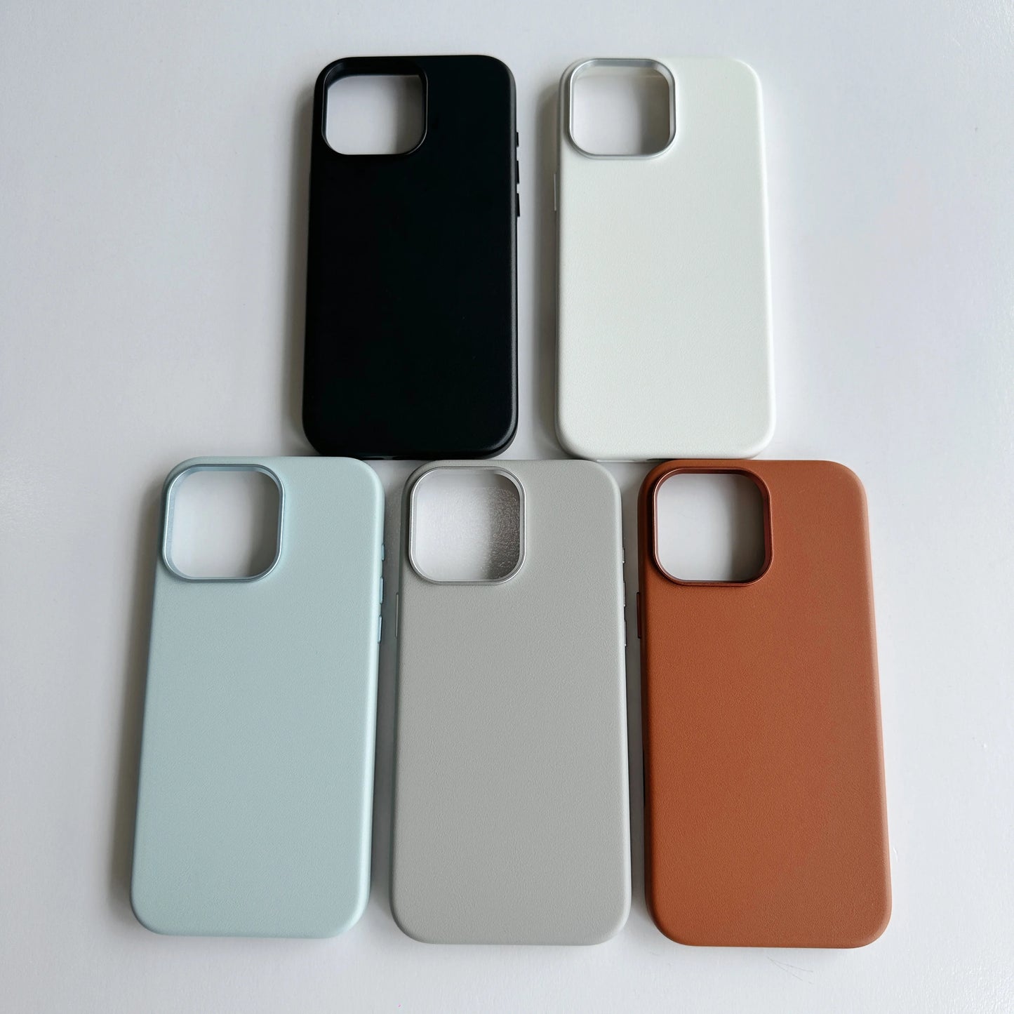 New Arrival PU Leather Case Full Cover Wrapped Vegan Leather Case with Metal Camera Frame for Iphone 16 Pro PU Magnetic Case