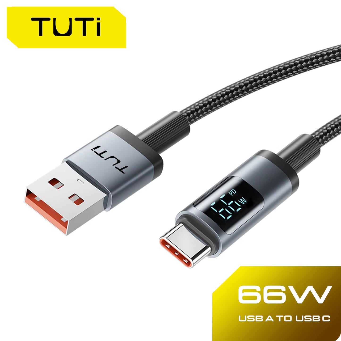 TUTI Wholesale Display Nylon Braided Fast Charger Cable Type C to C USB C Data Cable for Phone,Laptop