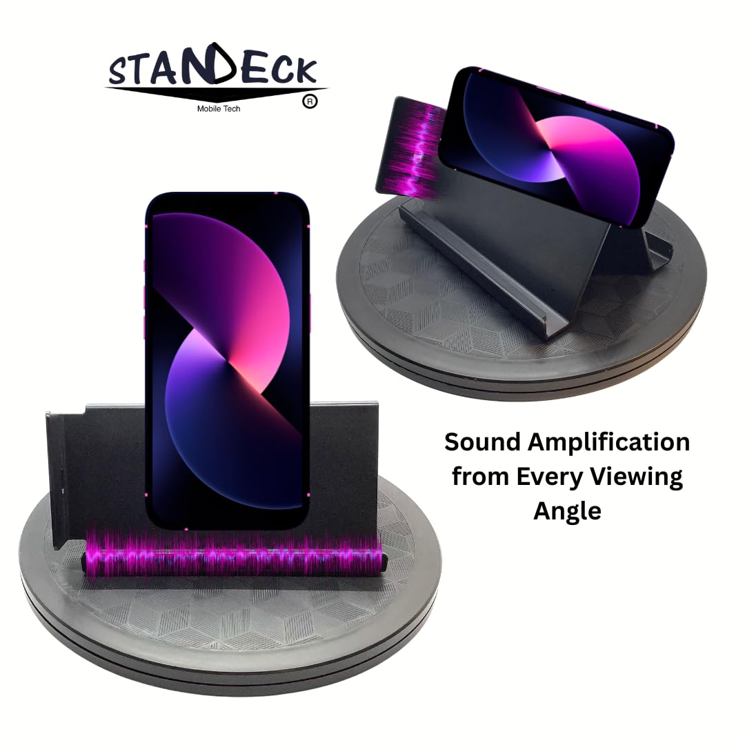 STANDECK Mobile Tech the all in one solution that combines a Stand for Multiple Devices, and a Modern Looking Turntable.
