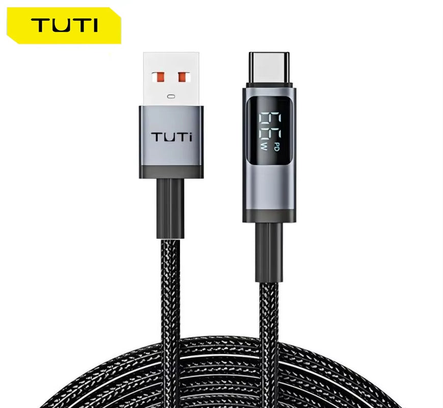 TUTI Wholesale Display Nylon Braided Fast Charger Cable Type C to C USB C Data Cable for Phone,Laptop