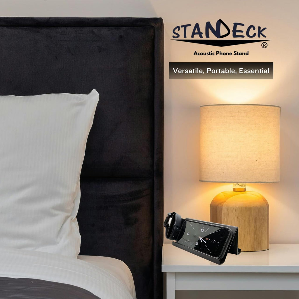 STANDECK 2-Pack Phone Stand with Sound Amplifier & Smartwatch Mount - 6.5" Wide Stable Base - Multi-Device Support - Soccer & 250 America Anniversary