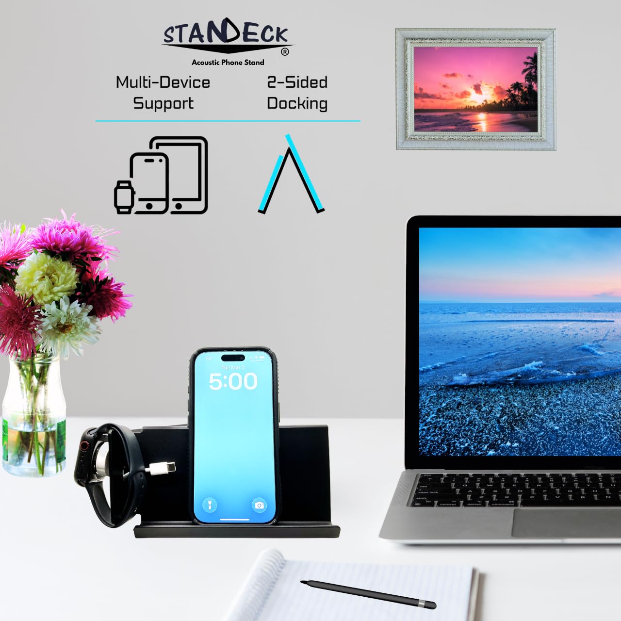 STANDECK Multi-Device Phone Stand for Desk - 16 Designer Collections - Holds Phones, Tablets, Gaming Consoles - Stable Non-Tip Base