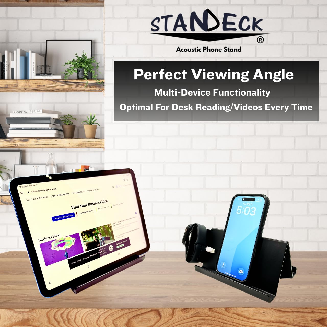 STANDECK Multi-Device Phone Stand for Desk - 14 Designer Collections - Holds Phones, Tablets, Gaming Consoles - Stable Non-Tip Base