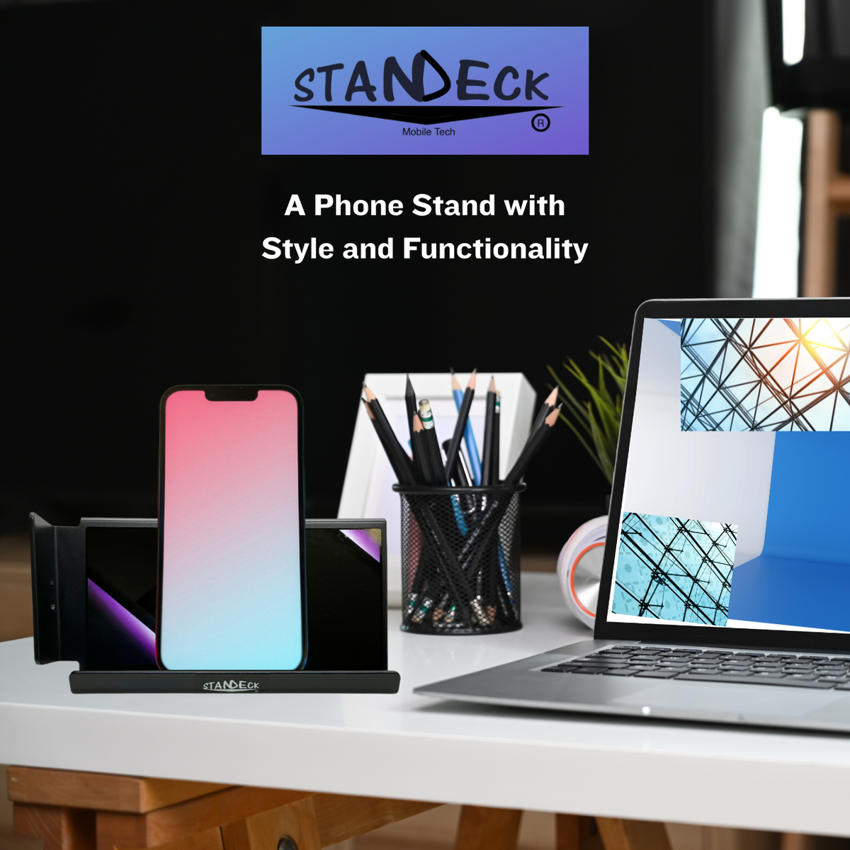 STANDECK Multi-Device Phone Stand for Desk - 14 Designer Collections - Holds Phones, Tablets, Gaming Consoles - Stable Non-Tip Base