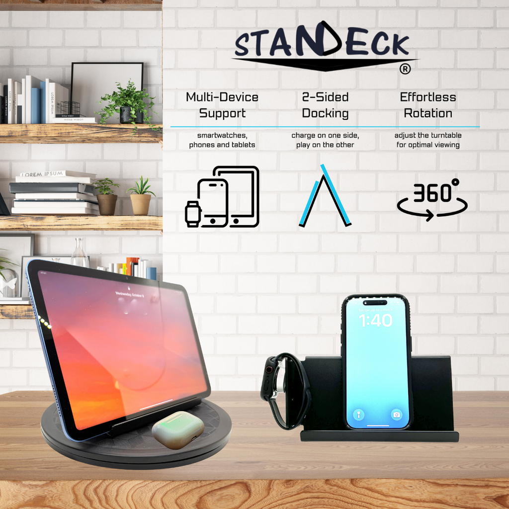 STANDECK Multi-Device Phone Stand for Desk - 14 Designer Collections - Holds Phones, Tablets, Gaming Consoles - Stable Non-Tip Base