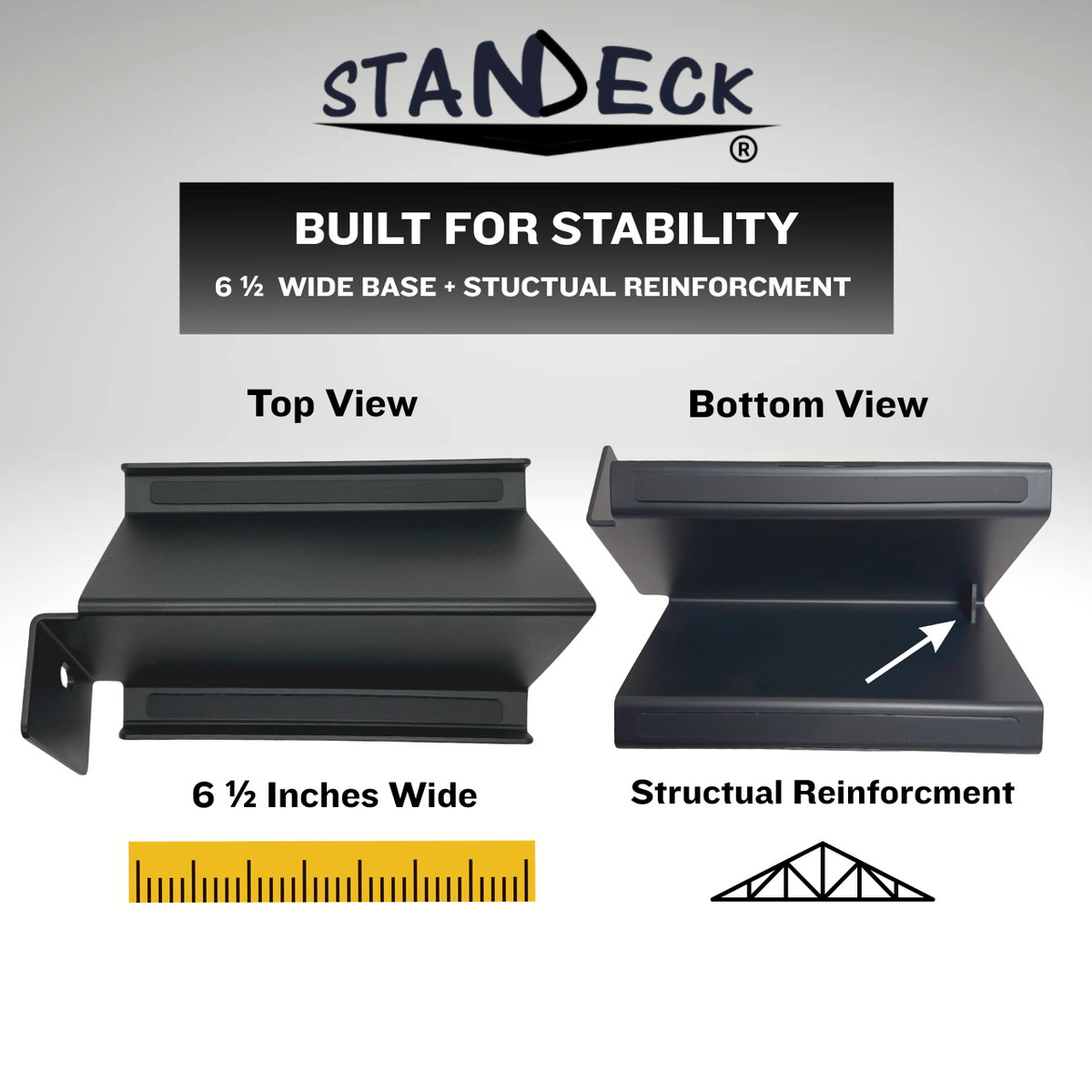 STANDECK 2-Pack Phone Stand for Desk + 10-Inch Rotating Turntable | Stable Multi-Device Stands, Black