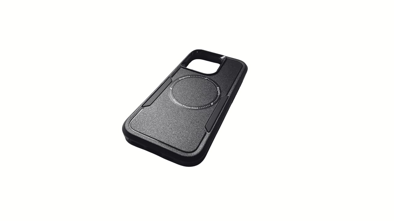 STANDECK Magnetic Phone Case for iPhone Pro, Black Shockproof Protective Cover with Ring Holder, Honeycomb Pattern Design, 6.3 Inches
